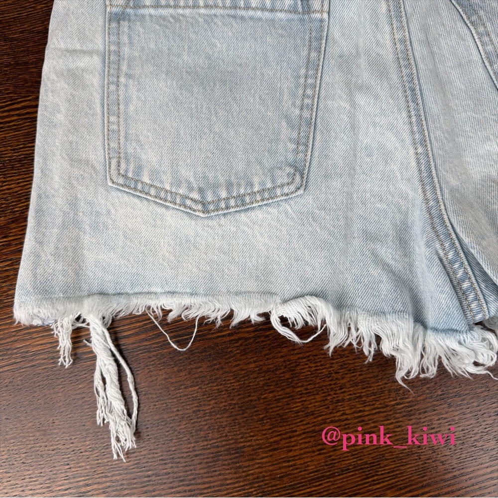 🆑 Blue Revival Pearl Girl High Rise Exposed Pocket Denim Shorts - Picture 8 of 14